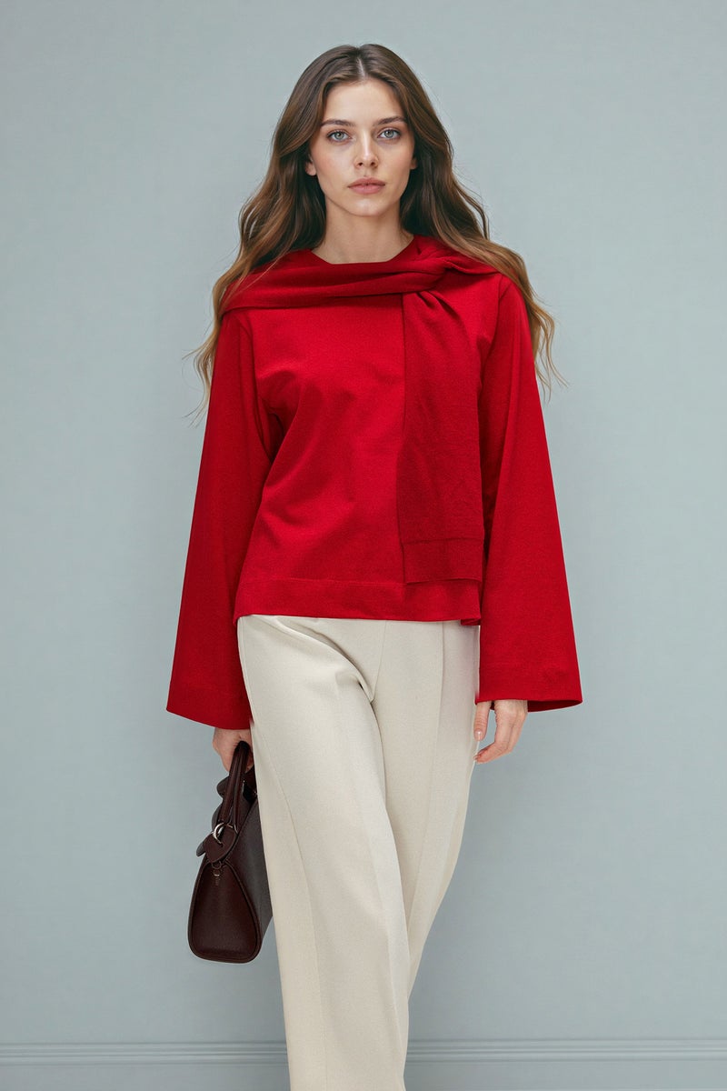 DeFacto Red Woman Regular Fit T-Shirt Cotton T-shirt Casual - Image 3